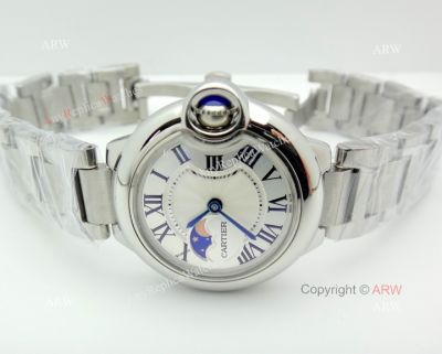 Cartier Ballon Bleu Moon psase Ladies 26mm Watch Stainless Steel-Best Cartier Copy Watches